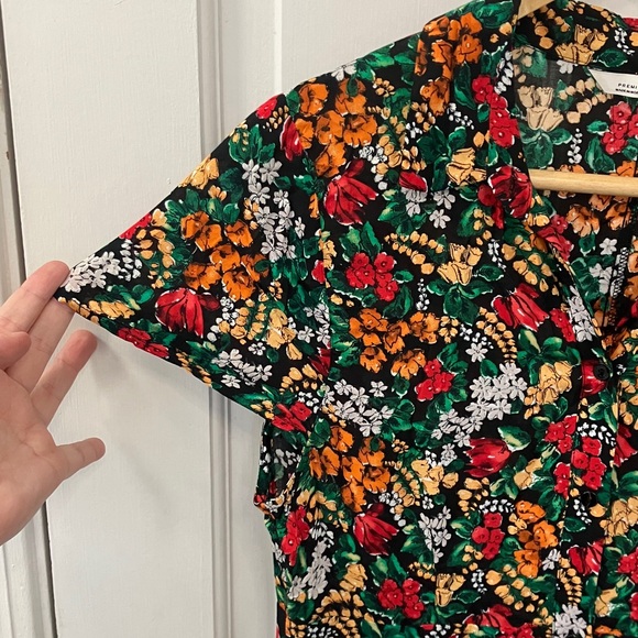 Zara Women's Black Floral Printed Maxi Dress size Small -Like New - Picture 4 of 15